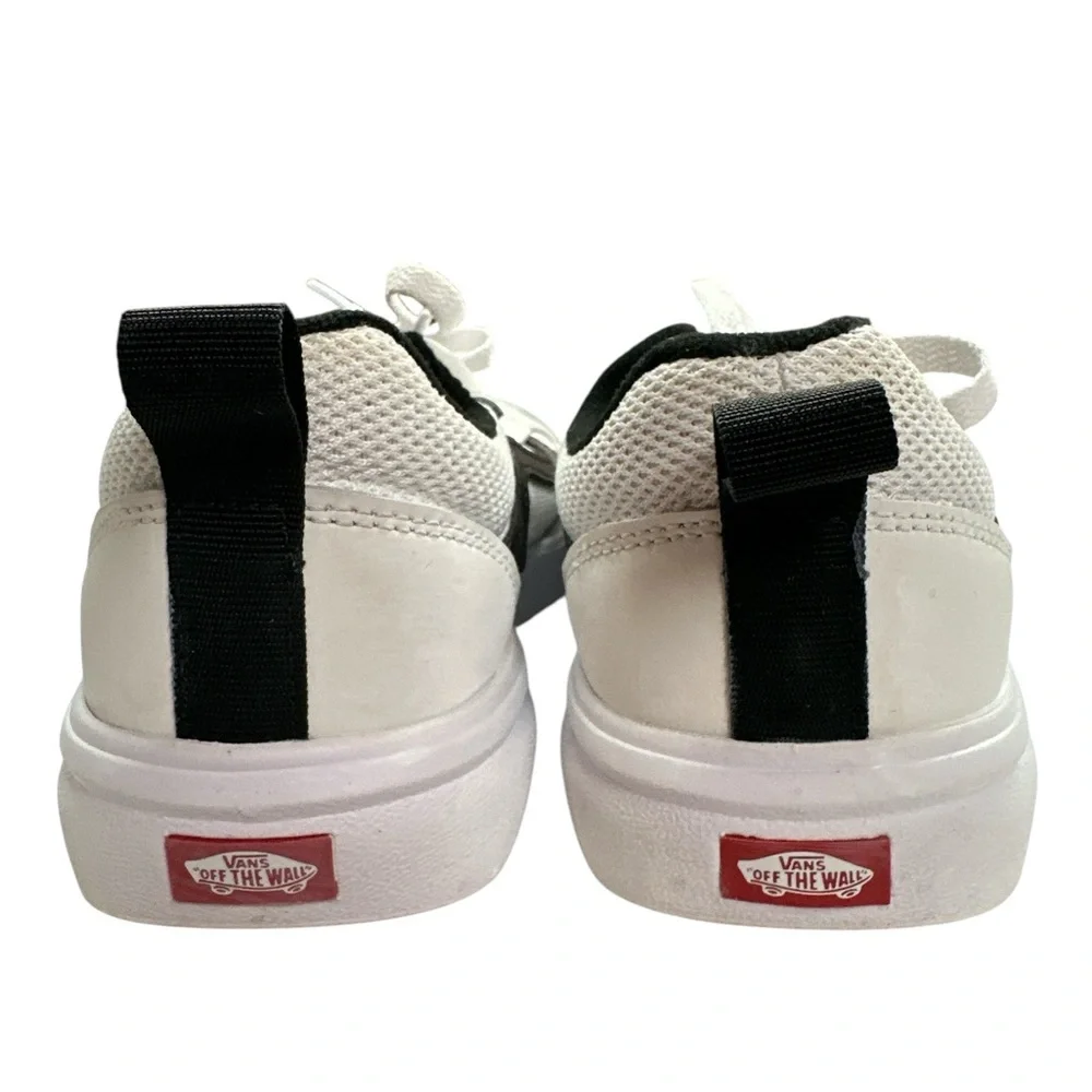 Vans Range Sneaker White/Black Vented Kids Boys Youth S4 Preowned